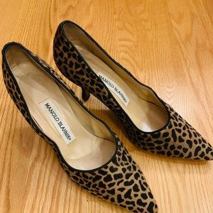 Animal print calf hair Manolo Blahnik heels